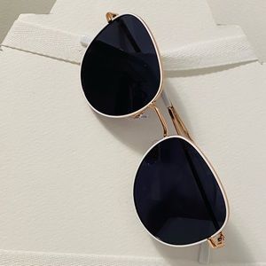 Anthropologie NWOT Sunglasses Pink Gold & White